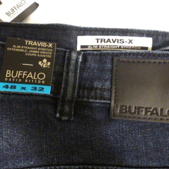 2x Men's BUFFALO JEANS 48 x 32 Slim Straight Stretch Jeans Men's Blue Jeans - Picture 3 of 12